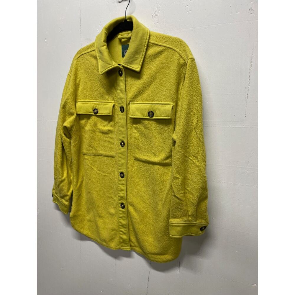 Wild Fable Women's Yellow Fleece Jacket Shacket Size XS Button Up Long Sleeve - Picture 3 of 7